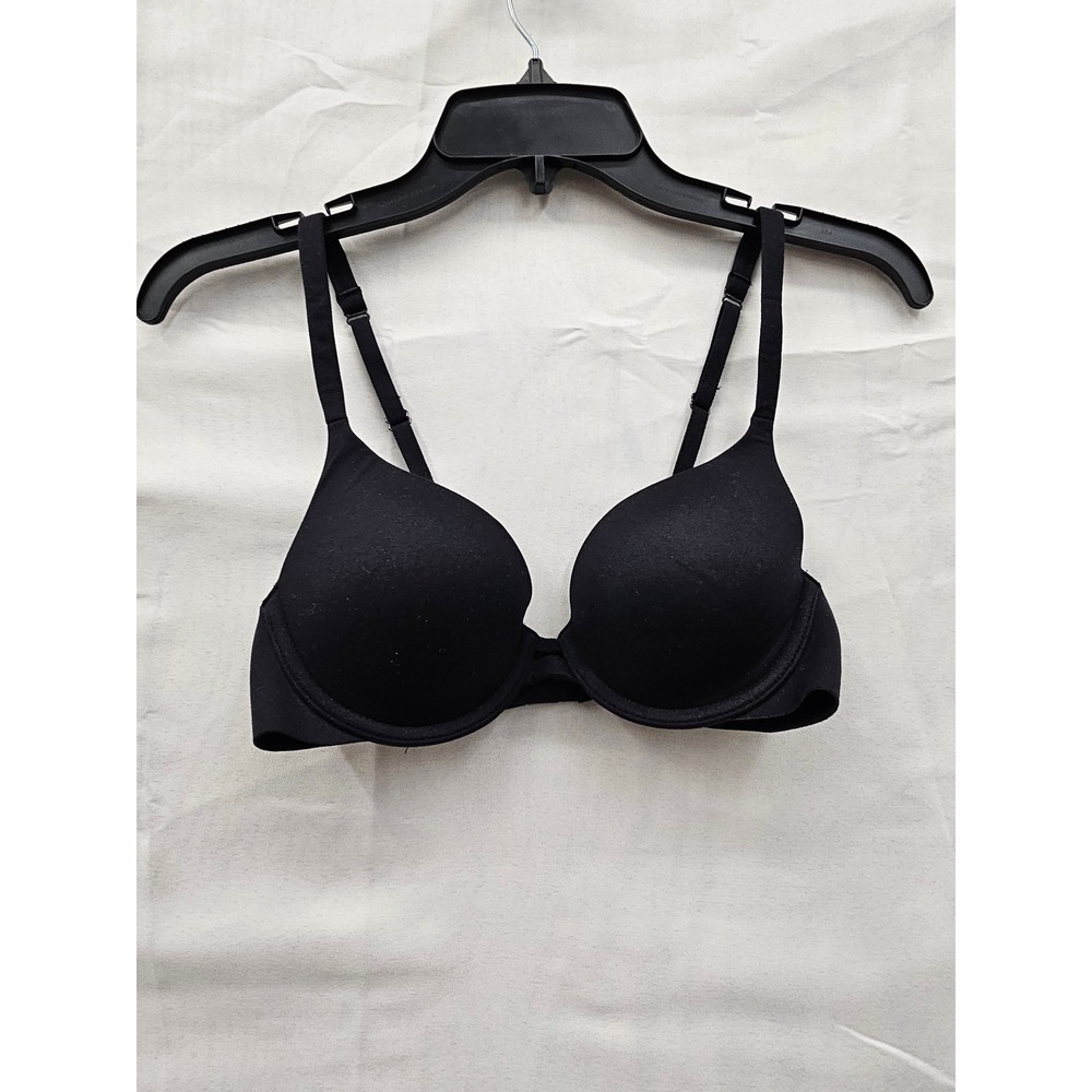 Auden Light Lift Plunge Black Padded Underwire Bra Size 32B